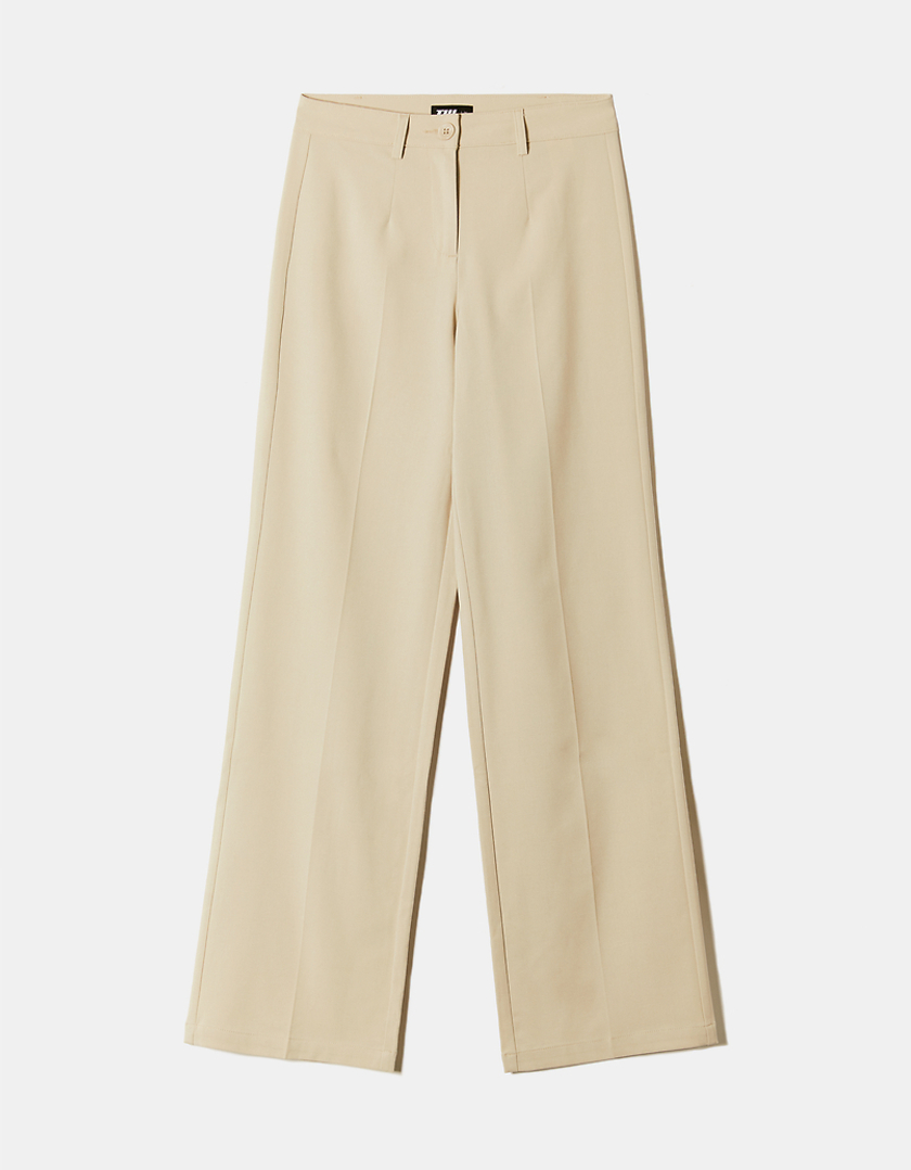 TALLY WEiJL, Beige Straight Tailoring Trousers for Women