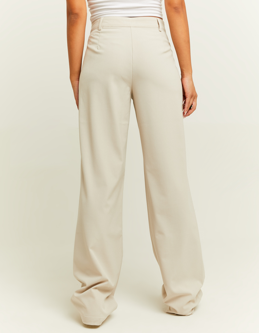 TALLY WEiJL, Beige Straight Tailoring Trousers for Women