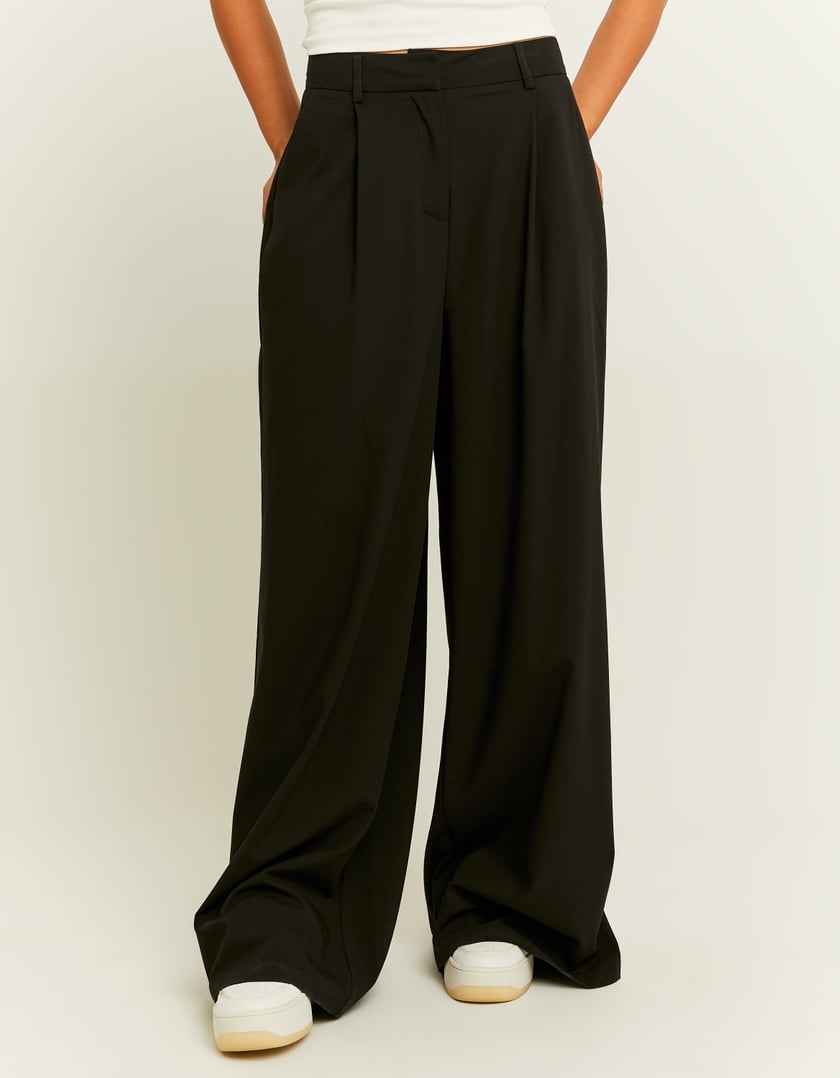 TALLY WEiJL, Black Wide Leg Tailoring Trousers for Women