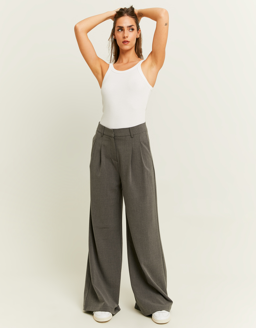 TALLY WEiJL, Grey Wide Leg Trousers for Women