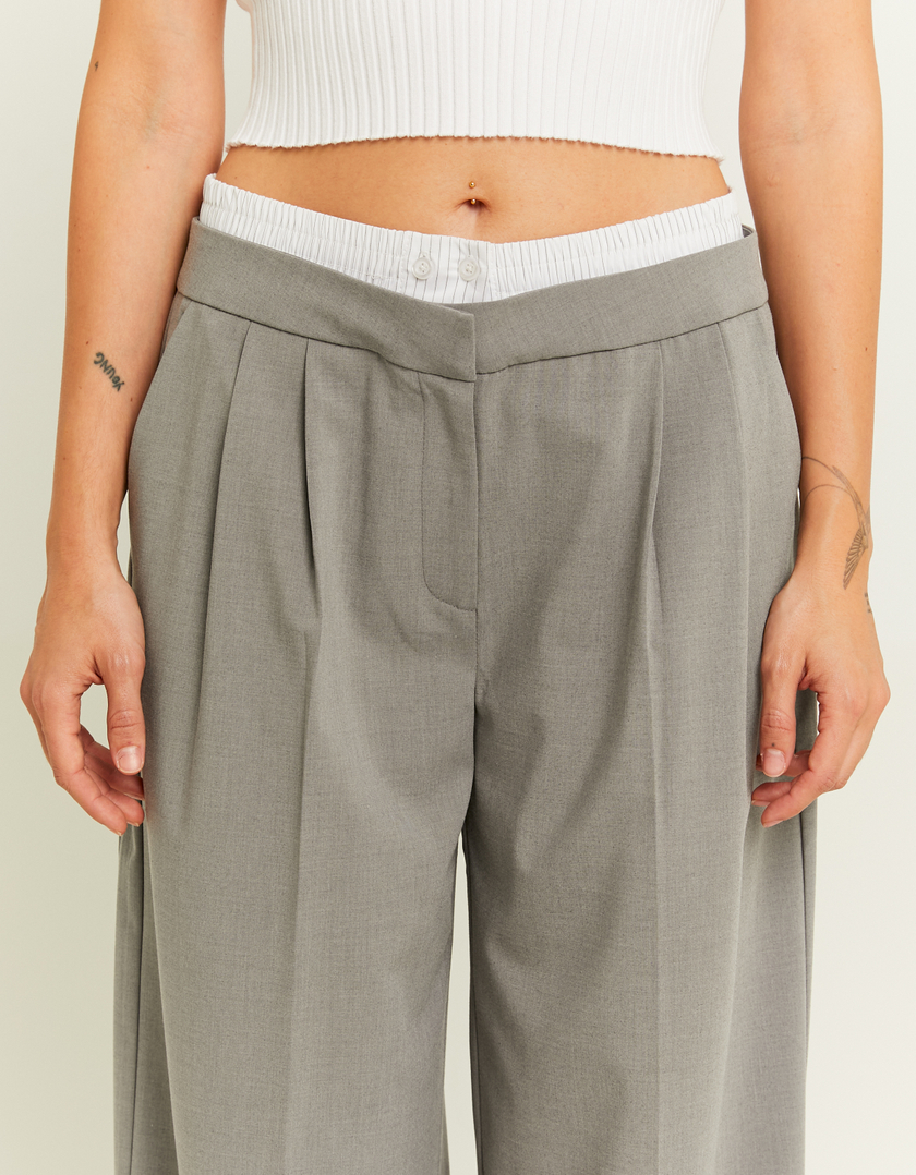 TALLY WEiJL, Hellblaue Hose mit weitem Bein und doppeltem Bund for Women