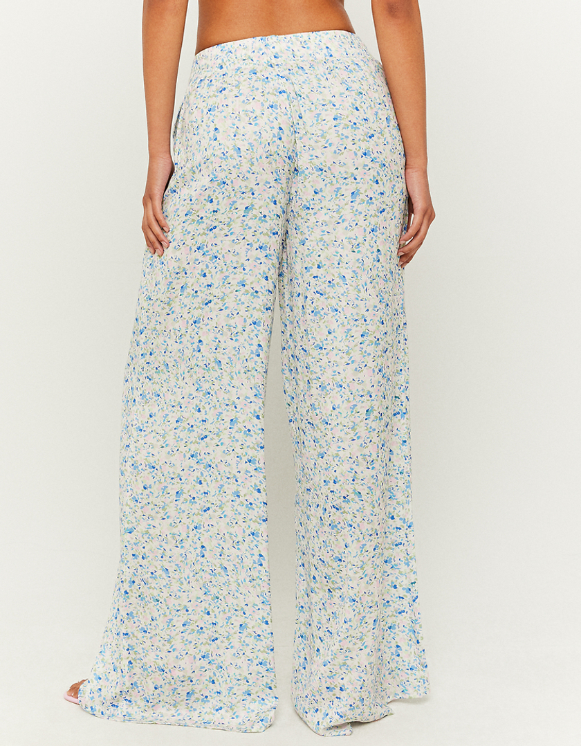 TALLY WEiJL, White Floral Wide Leg Trousers for Women