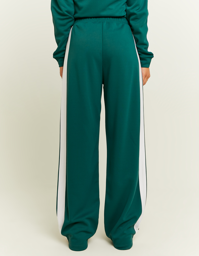 TALLY WEiJL, Green Embroidered Wide Leg Joggers for Women