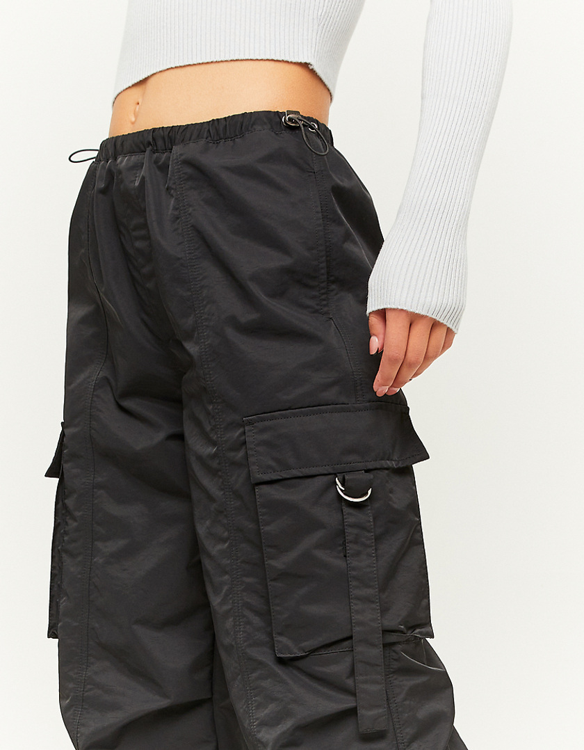 TALLY WEiJL, Black Cargo Parachute Trousers for Women