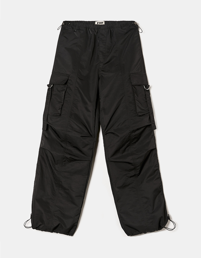 TALLY WEiJL, Black Cargo Parachute Trousers for Women