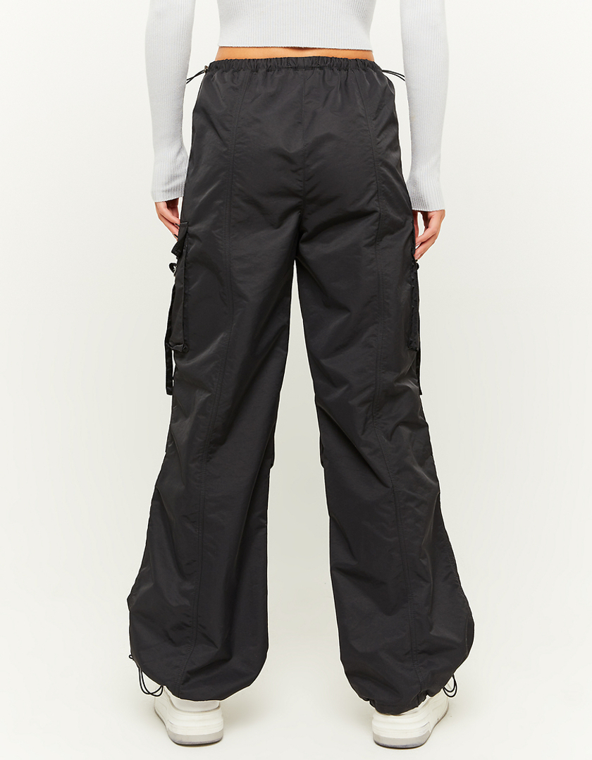 TALLY WEiJL, Black Cargo Parachute Trousers for Women