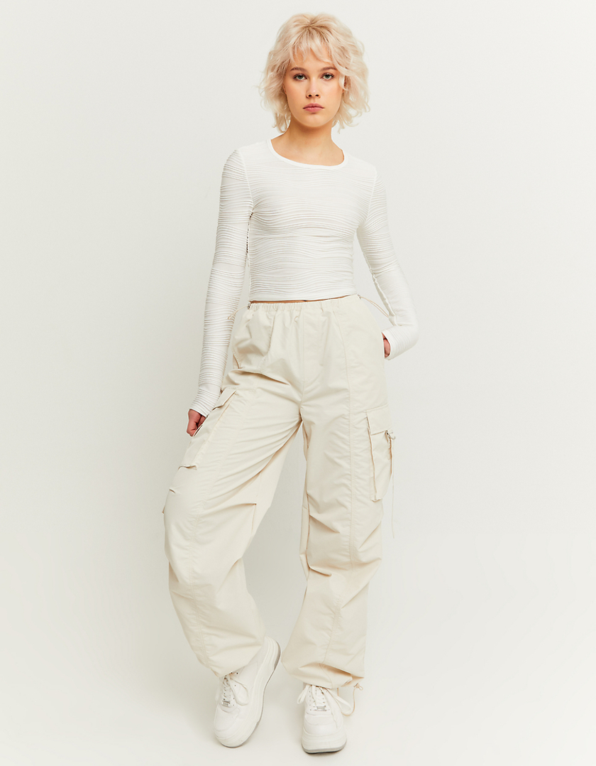 TALLY WEiJL, Beige Cargo Parachute Trousers for Women