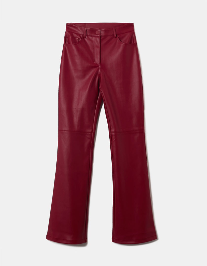 TALLY WEiJL, Red High Waist Skinny Flare Trousers for Women