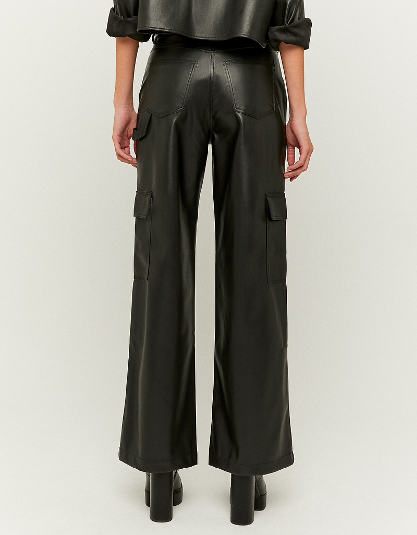 TALLY WEiJL, Schwarze Cargohose aus Kunstleder for Women