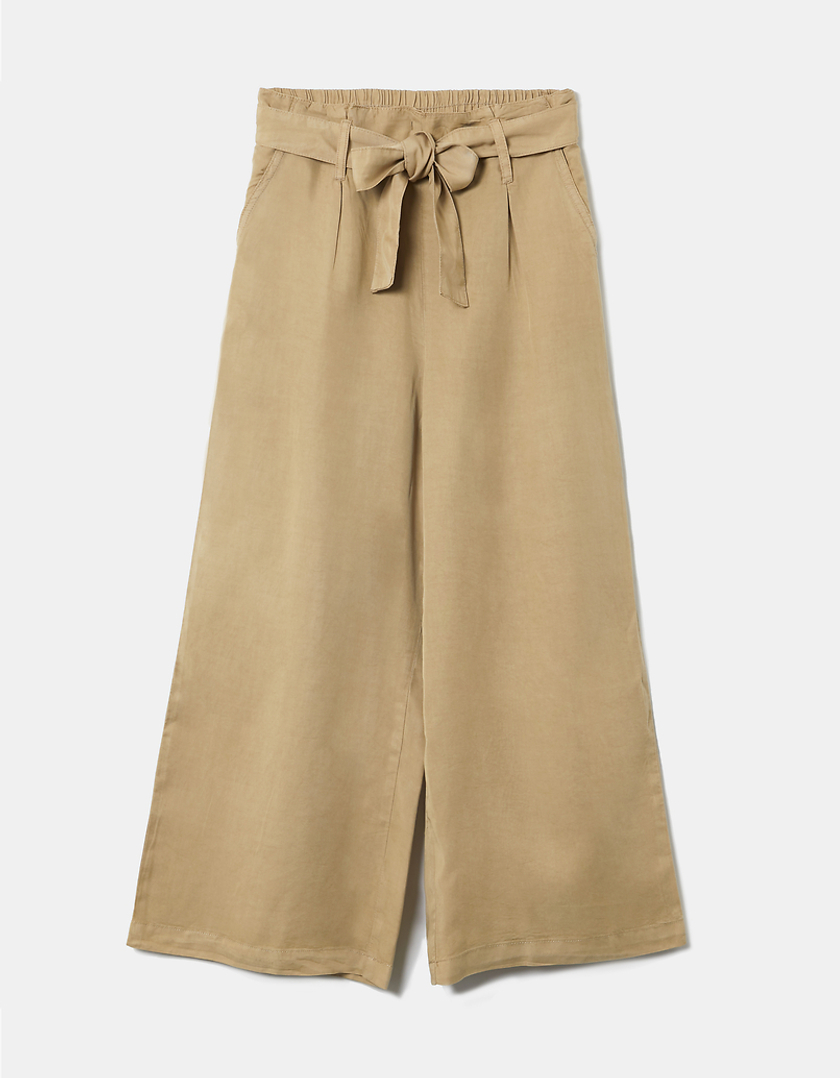 TALLY WEiJL, Beige Mid Waist Culotte Trousers for Women