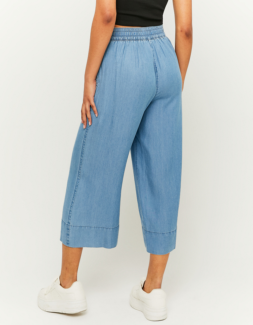 TALLY WEiJL, Pantaloni Larghi Blu Con Nodo Frontale for Women