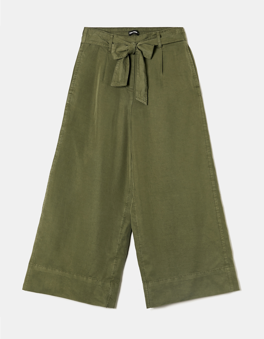 TALLY WEiJL, Grüne Culotte-Hose mit Knoten for Women