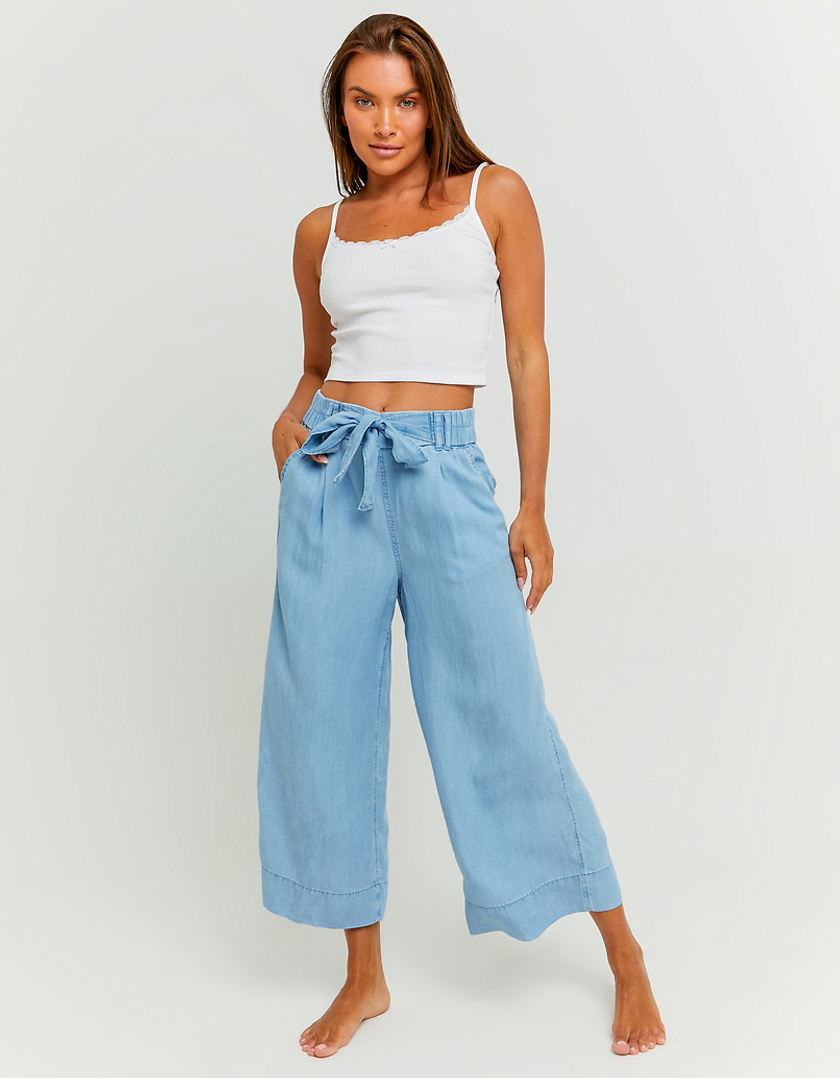 TALLY WEiJL, Pantalon Léger Bleu avec Taille Élastique for Women