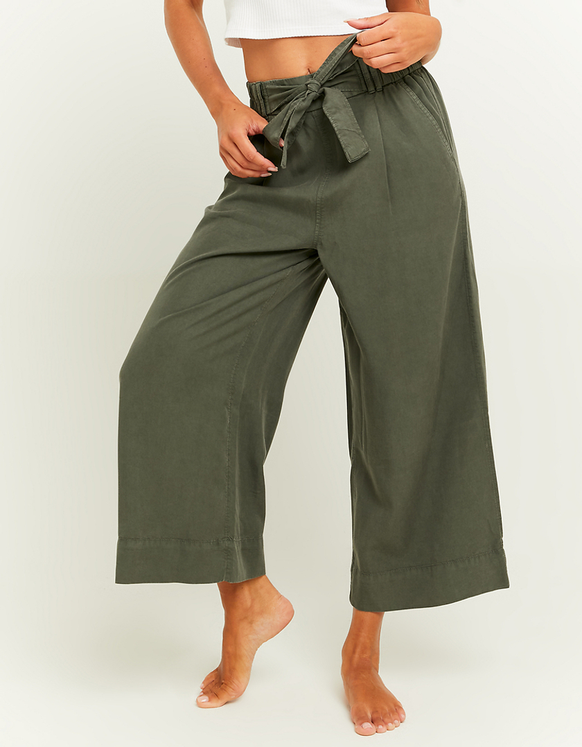 TALLY WEiJL, Green Lightweight Trousers with Elastic Waist Band for Women