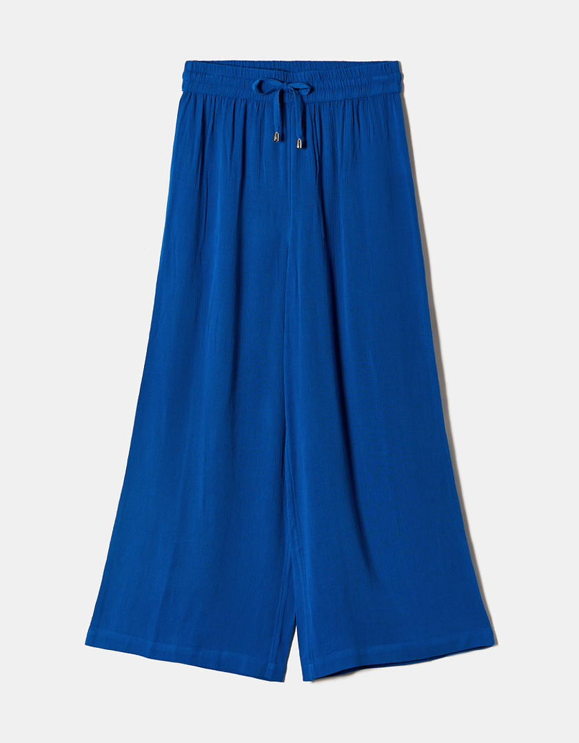 TALLY WEiJL, Blue Wide Leg Trousers with Elastic Waist for Women