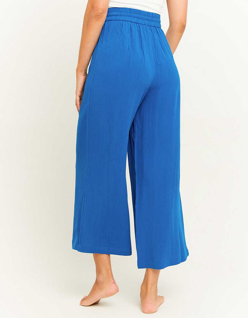 TALLY WEiJL, Pantaloni Wide Leg Blu con Vita Elasticizzata for Women