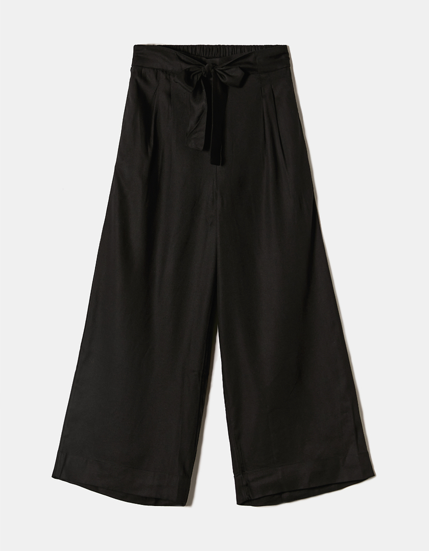 TALLY WEiJL, Black Wide Leg Trousers with Elastic Waist for Women