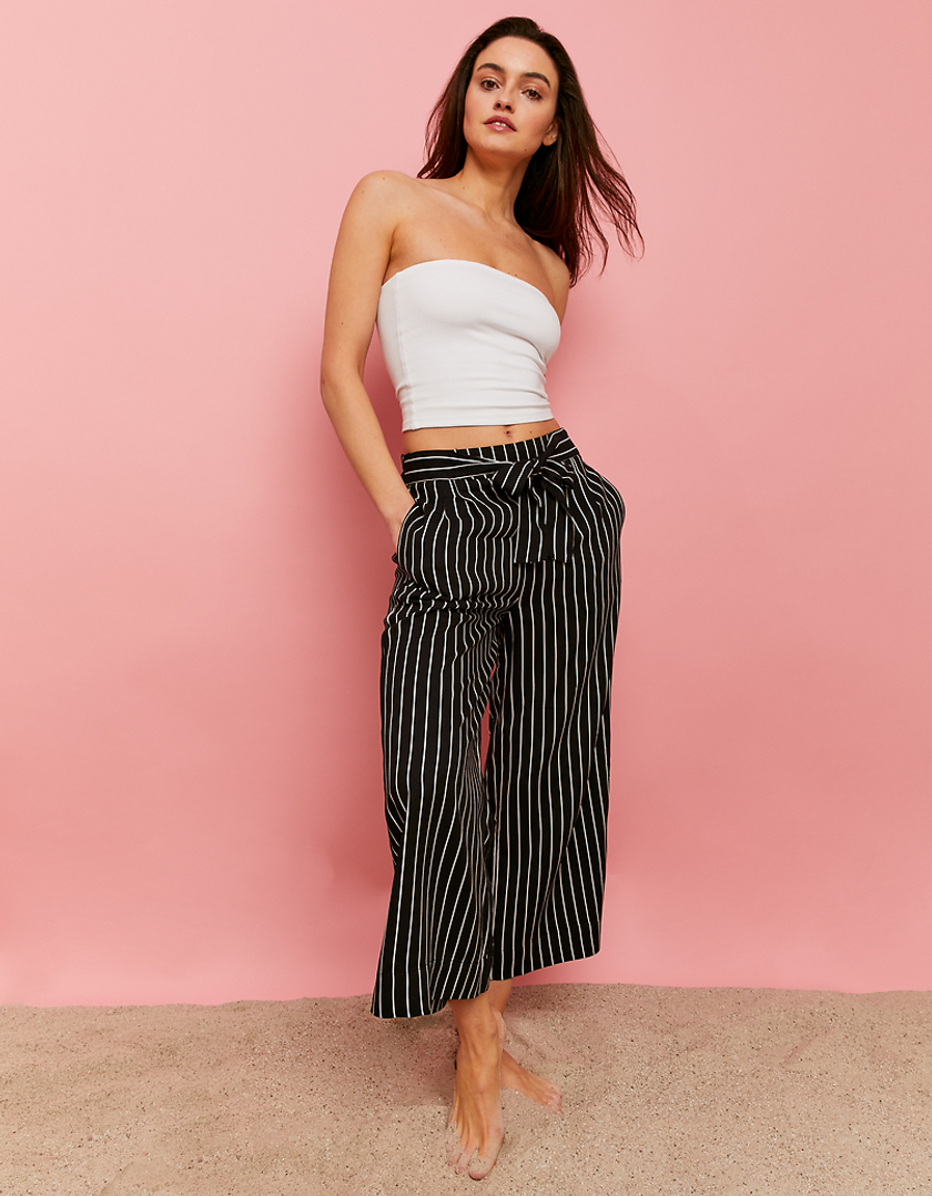 TALLY WEiJL, Striped Wide Leg Trousers with Elastic Waist for Women