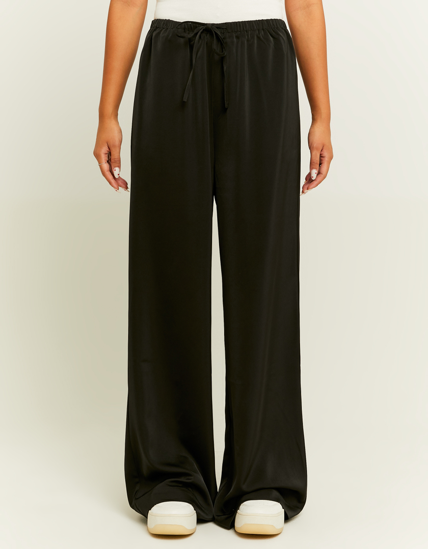 TALLY WEiJL, Pantalon Wide Leg Noir en Satin for Women