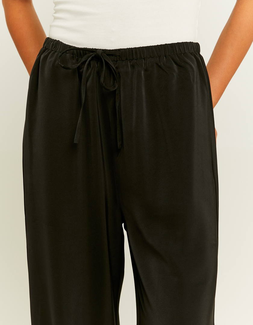 TALLY WEiJL, Pantalon Wide Leg Noir en Satin for Women