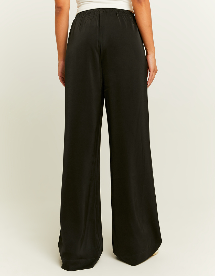 TALLY WEiJL, Black Satin Wide Leg Trousers for Women