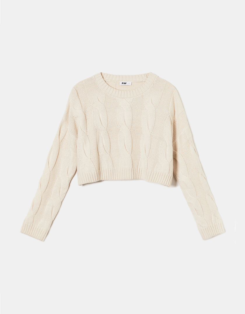 TALLY WEiJL, Beige Cable Knit Jumper for Women