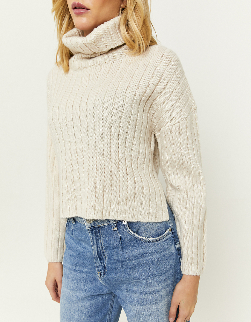 TALLY WEiJL, Pull Col Roulé Blanc for Women