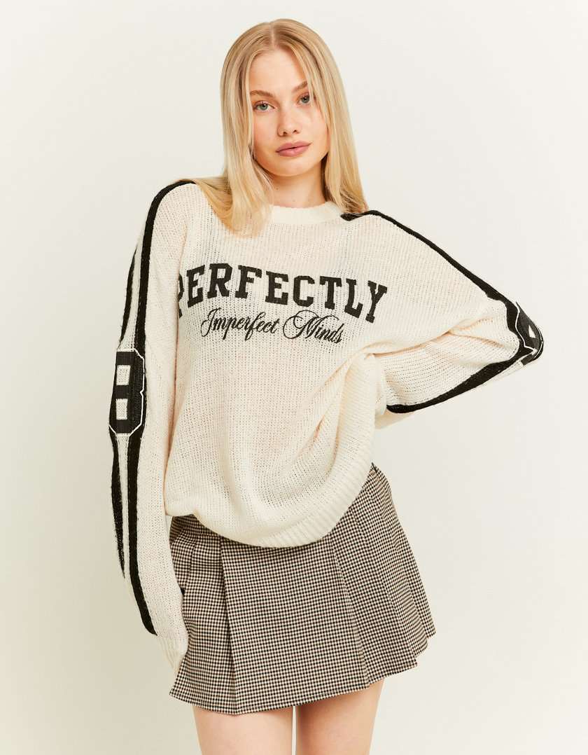 TALLY WEiJL, Oversize White Knit Jumper for Women