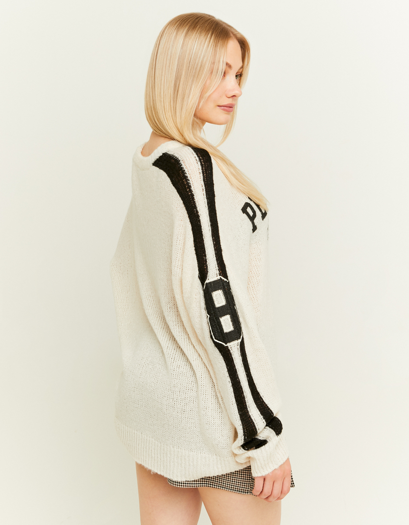 TALLY WEiJL, Oversize White Knit Jumper for Women