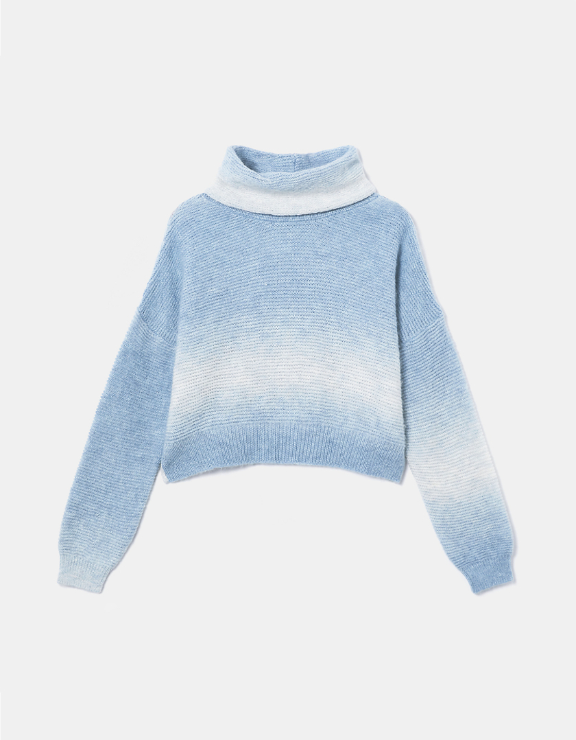 TALLY WEiJL, Blue Cropped  Tie Dye Jumper for Women