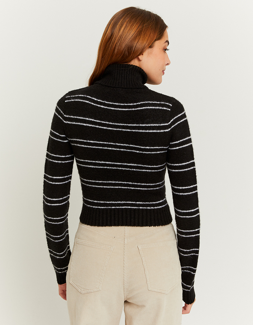 TALLY WEiJL, Pull Rayé Court avec Col Montant for Women