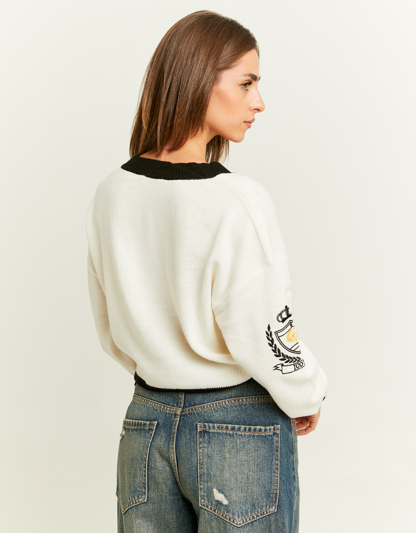 TALLY WEiJL, Pull Universitaire Blanc for Women