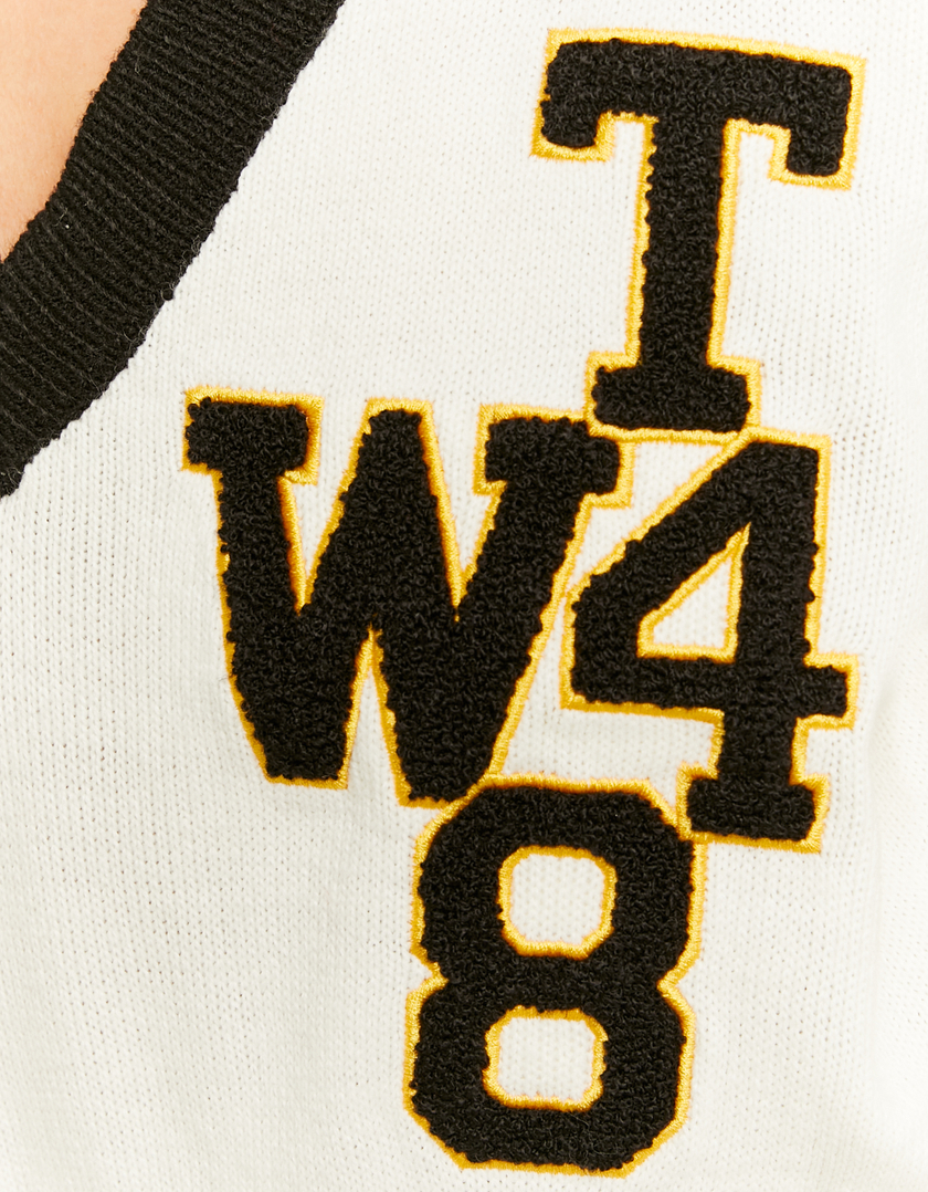 TALLY WEiJL, Weisser Pulli im Varsity-Stil for Women