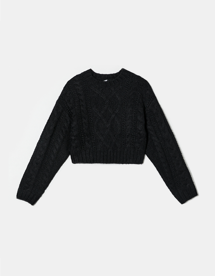 TALLY WEiJL, Black Cable Knit Jumper for Women