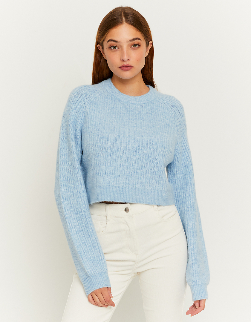 Light blue knit jumper hotsell