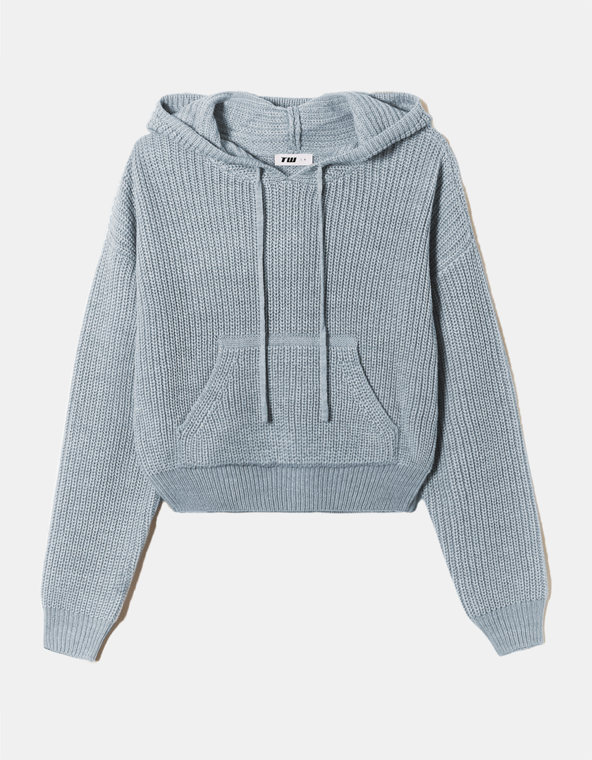 TALLY WEiJL, Blue Hooded Knit Jumper for Women