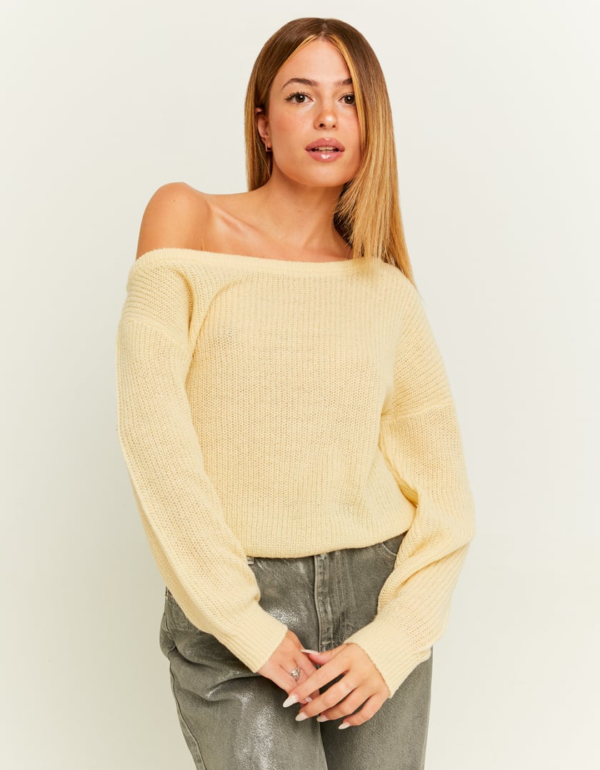 TALLY WEiJL, Yellow Off-Shoulder Jumper for Women