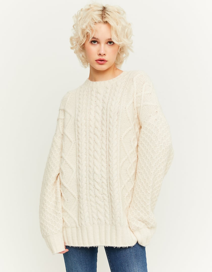 White Cable Knit Jumper  TALLY WEiJL Netherlands
