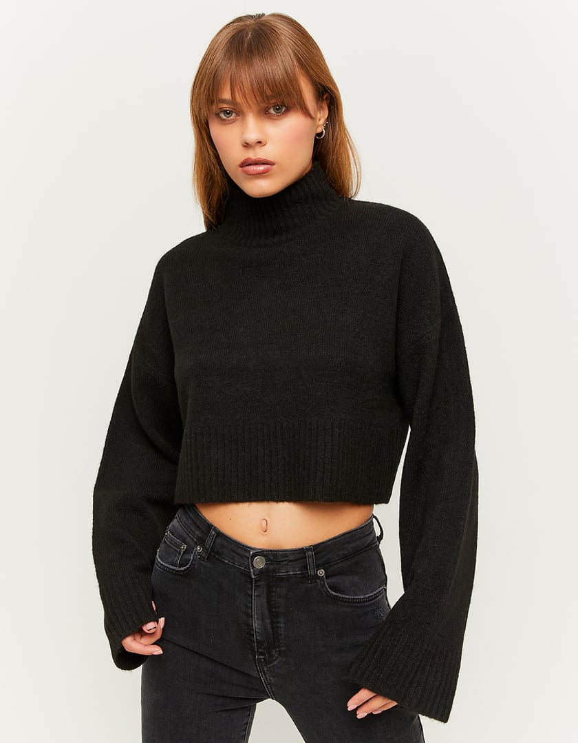 TALLY WEiJL, Black Loose Cropped Jumper for Women