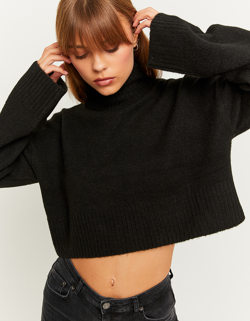 TALLY WEiJL, Black Loose Cropped Jumper for Women