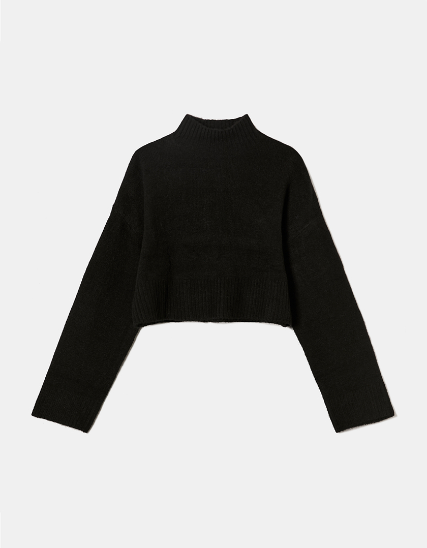 TALLY WEiJL, Black Loose Cropped Jumper for Women