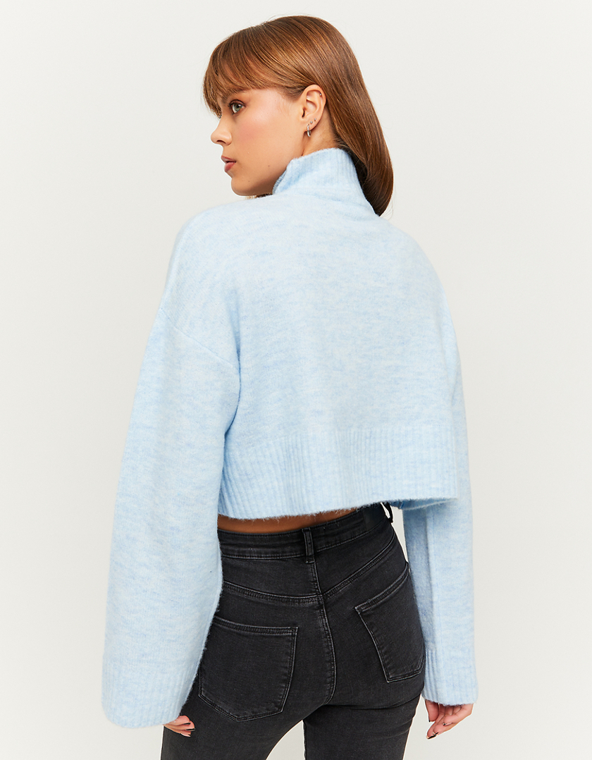 TALLY WEiJL, Light Blue Loose Cropped Jumper for Women