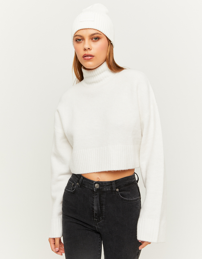 TALLY WEiJL, Πουλόβερ Loose Cropped Λευκό for Women