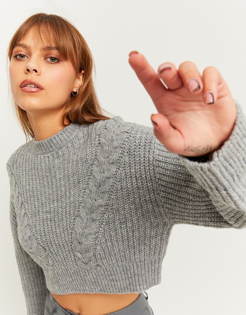 TALLY WEiJL, Grey Cropped Jumper for Women