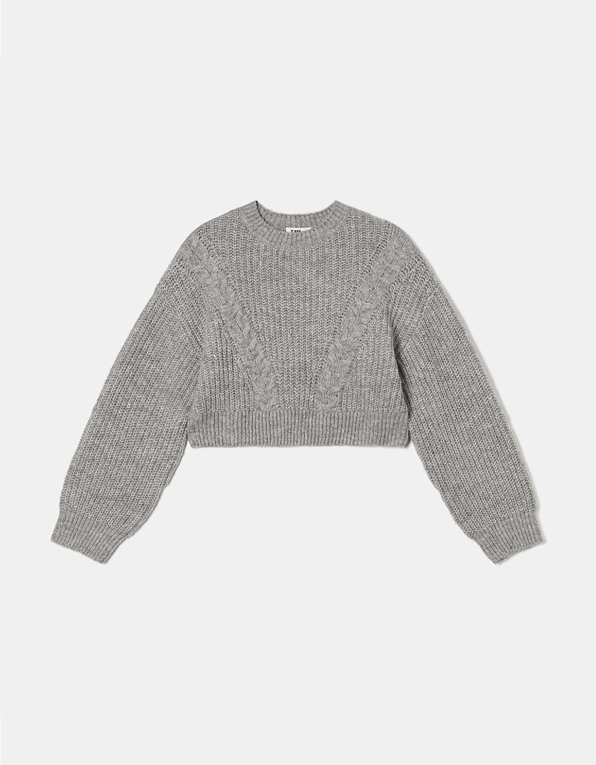 TALLY WEiJL, Grey Cropped Jumper for Women