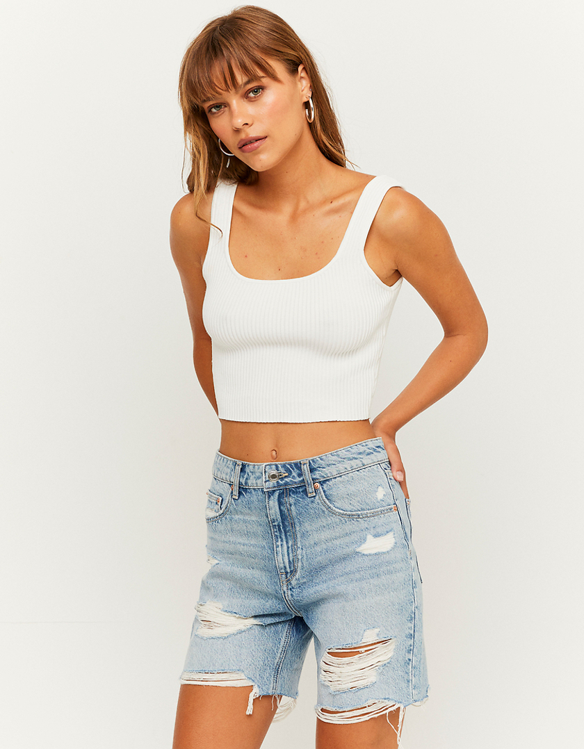 TALLY WEiJL, Light Knit Cropped Top for Women