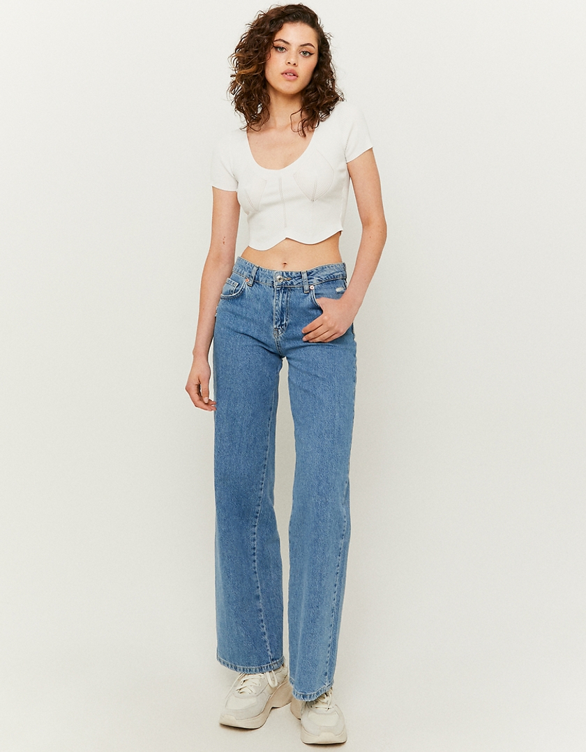 TALLY WEiJL, Λευκό πλεκτό Crop top for Women