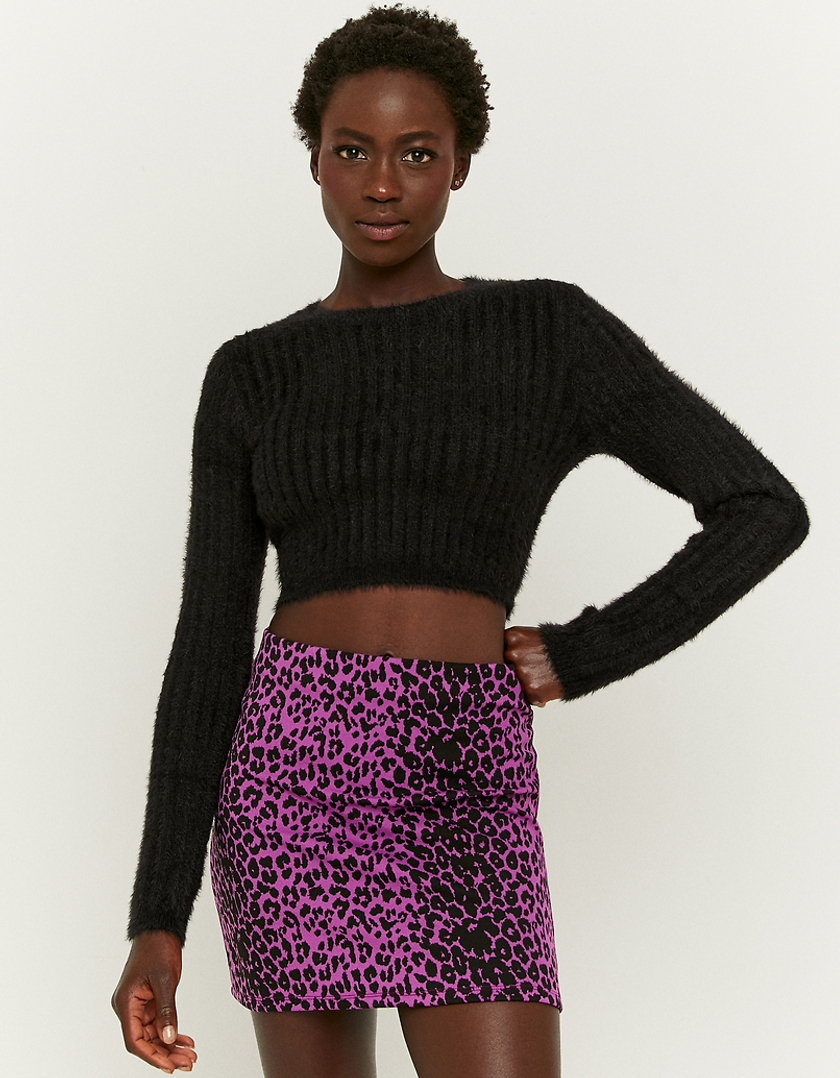 Black Soft touch Cropped Jumper