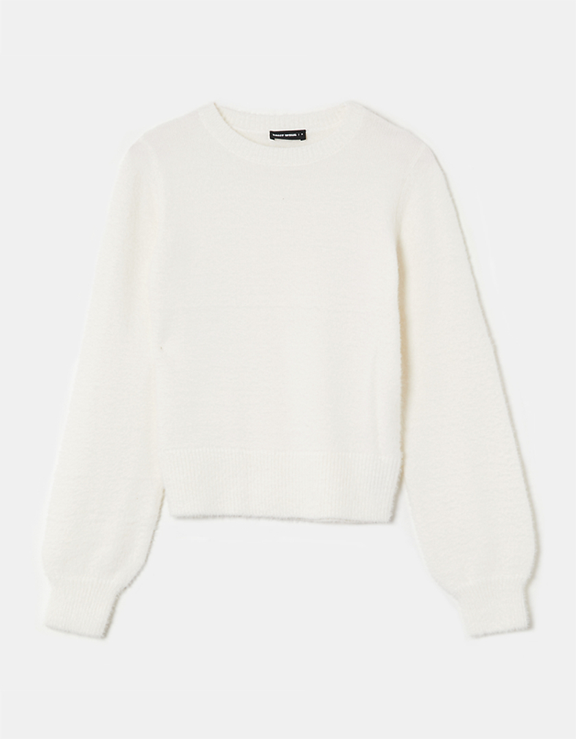 TALLY WEiJL, White Round Neck Jumper for Women