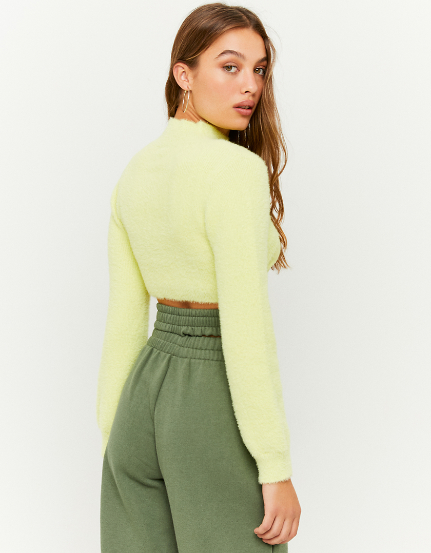 TALLY WEiJL, Yellow Ultra Cropped Knit Jumper for Women